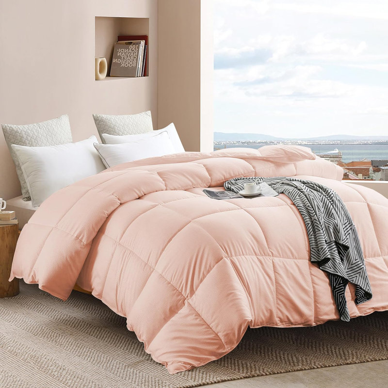 Édredon en duvet synthétique toutes saisons, Lit simple, Rose