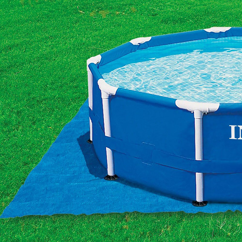 Intex: Pool Ground Cloth - 15.5 Feet - Square Blue Cloth, For Use With 8-15ft Round Above Ground Pools, Outdoor Accessory, Protect Your Pool