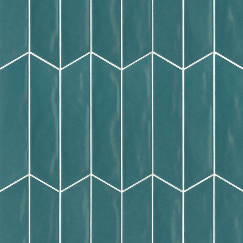Sorrento 3" x 10" Beveled Ceramic Tile, Turchese