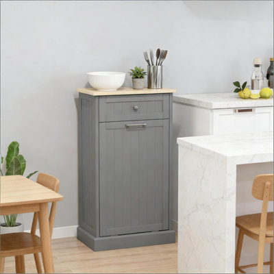 Storage Cabinet,Home Hidden Bin Cabinet(Trash can not included)