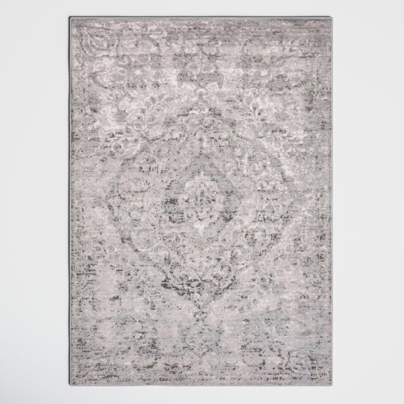 Tapis oriental gris Ameire, Rectangle 10 pi x 14 pi 1 po