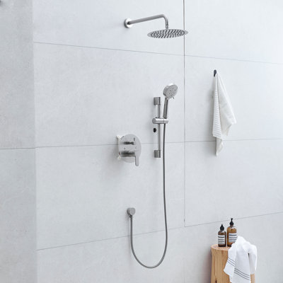 High Pressure Waterfall Shower Brass Modern Bathroom