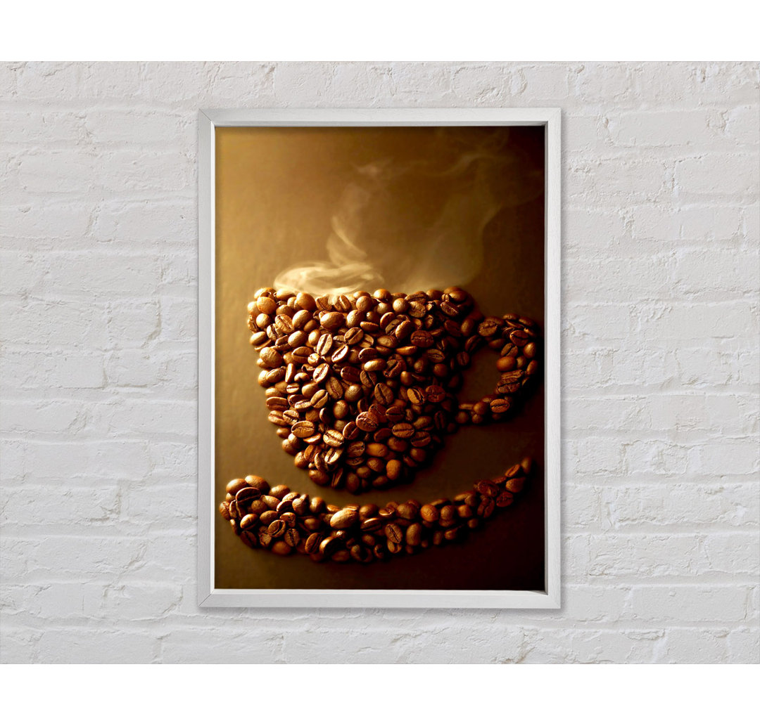 Coffee Bean Smile - Einzelner Bilderrahmen Kunstdrucke auf Leinwand