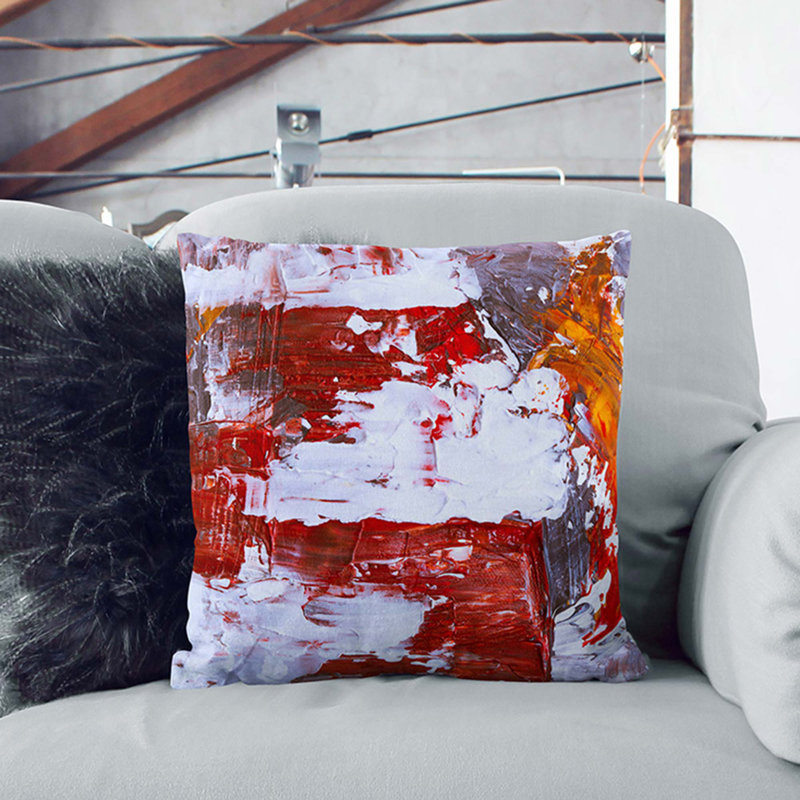 Abstract Square Throw Cushion, 55 x 55 cm, Black
