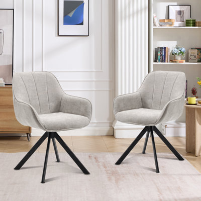 59cm Wide Upholstered Metal Dining Chairs