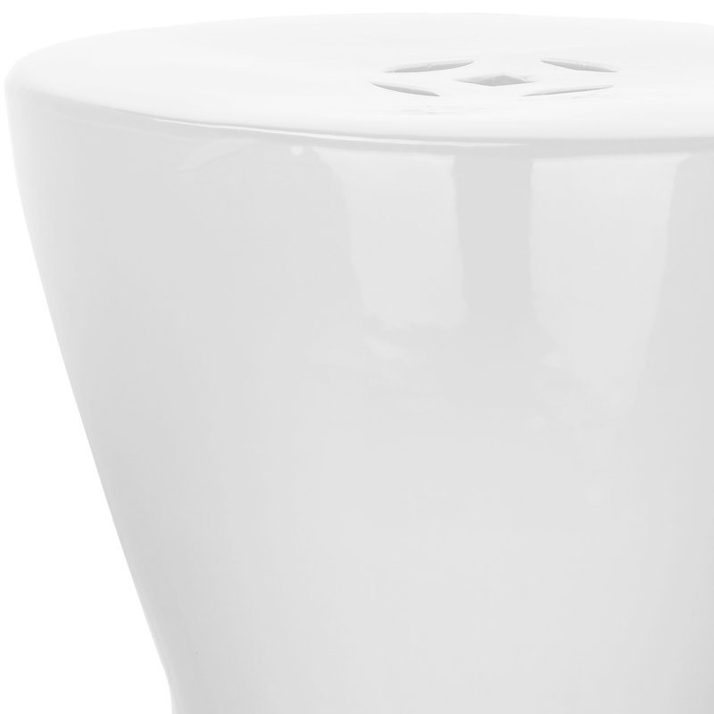 Almeric Ceramic Accent Stool, White