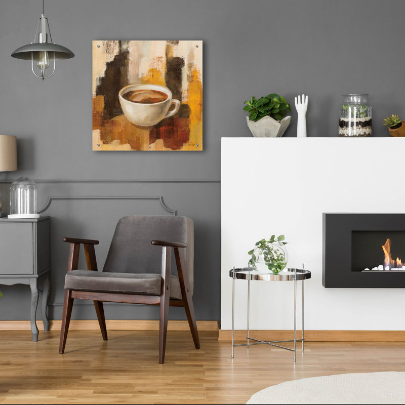  «Abstract Coffee 5» par Silvia Vassileva, art mural en verre acrylique, 24 po x 24 po, H 24 po x l 24 po