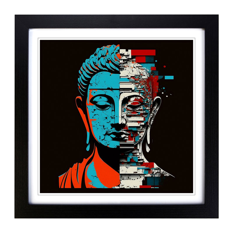 Single Picture Frame Print on Wood, Black