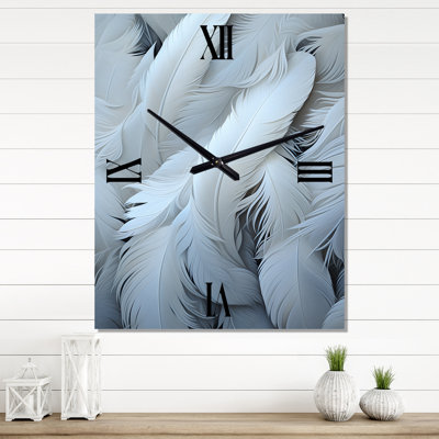 Dahiana - Horloge murale surdimensionnée en plumes