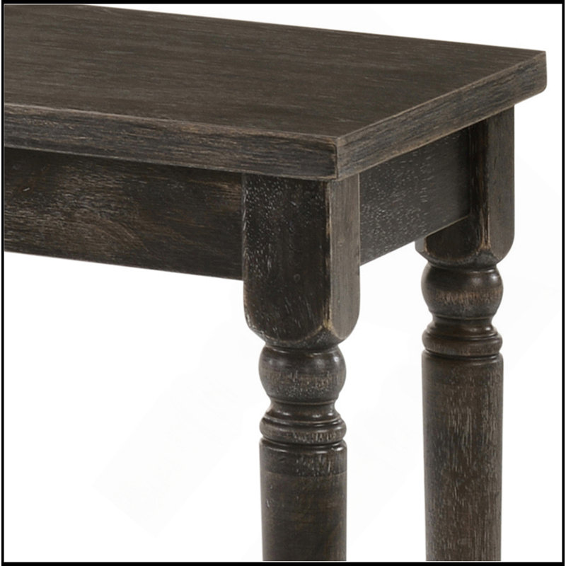 Banc gris patiné avec pieds tournés