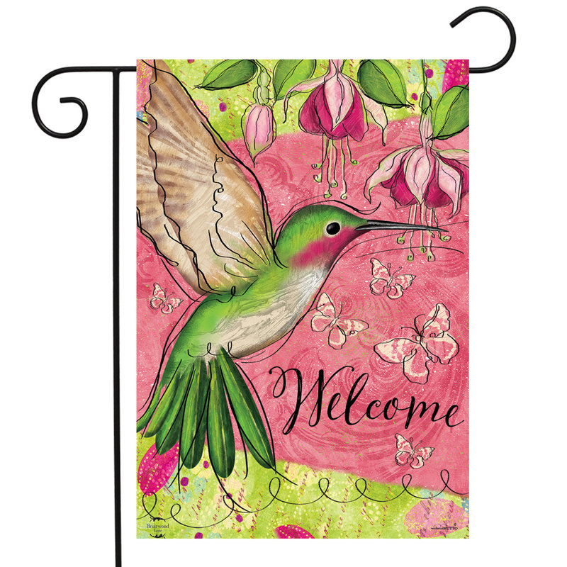 Drapeau de jardin «Blissful Hummingbird»
