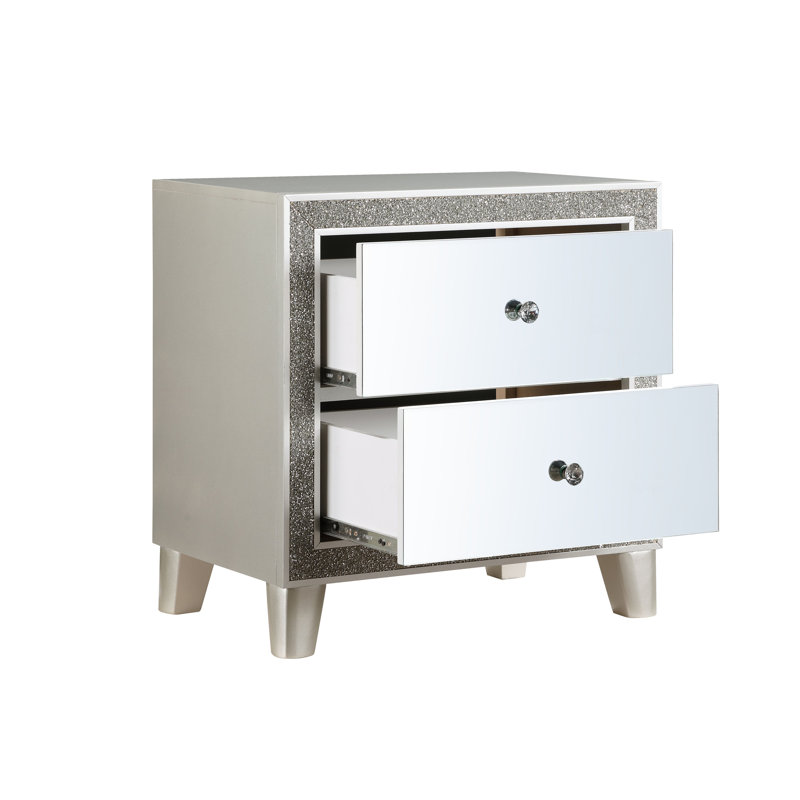 Table de chevet à finition miroir Sliverfluff