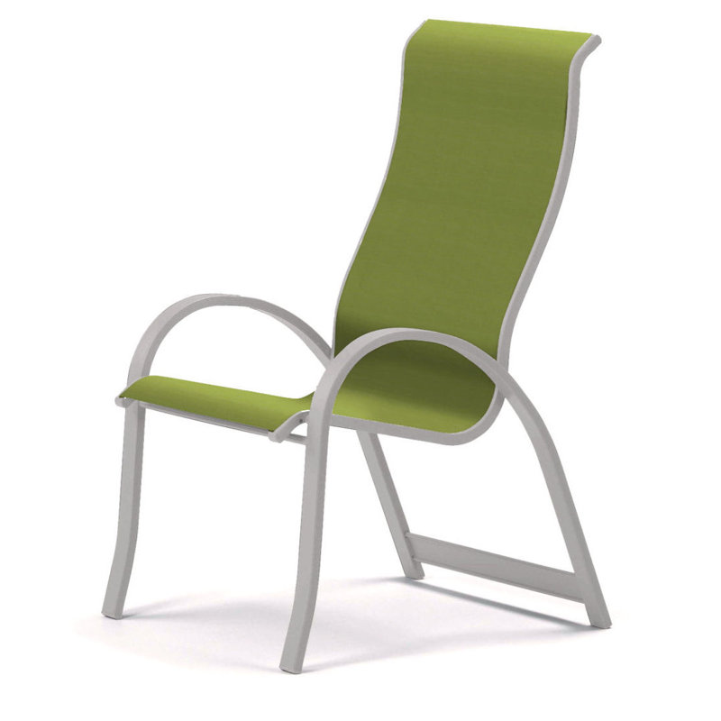Aruba 1 Outdoor Dining Armchair, Textured Graphite, Lime 38D Sunbrella®