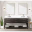 Meuble-lavabo double en chêne brun 72 po X P 22 po D, avec plateau en marbre de culture-117970972-117970970