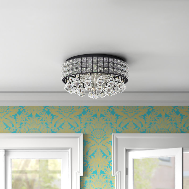Plafonnier encastré cylindrique en cristal 4 lumières Ivonna