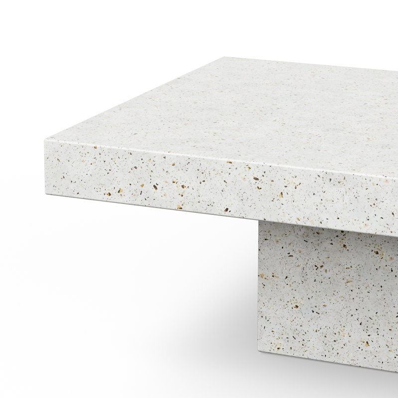 Kareen Single Coffee Table, Ivory Terrazzo