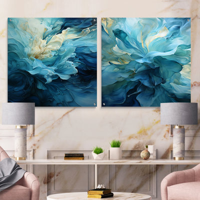 Ciacci - Abstract Spirals Acrylic Wall Art Glass Set Of 2