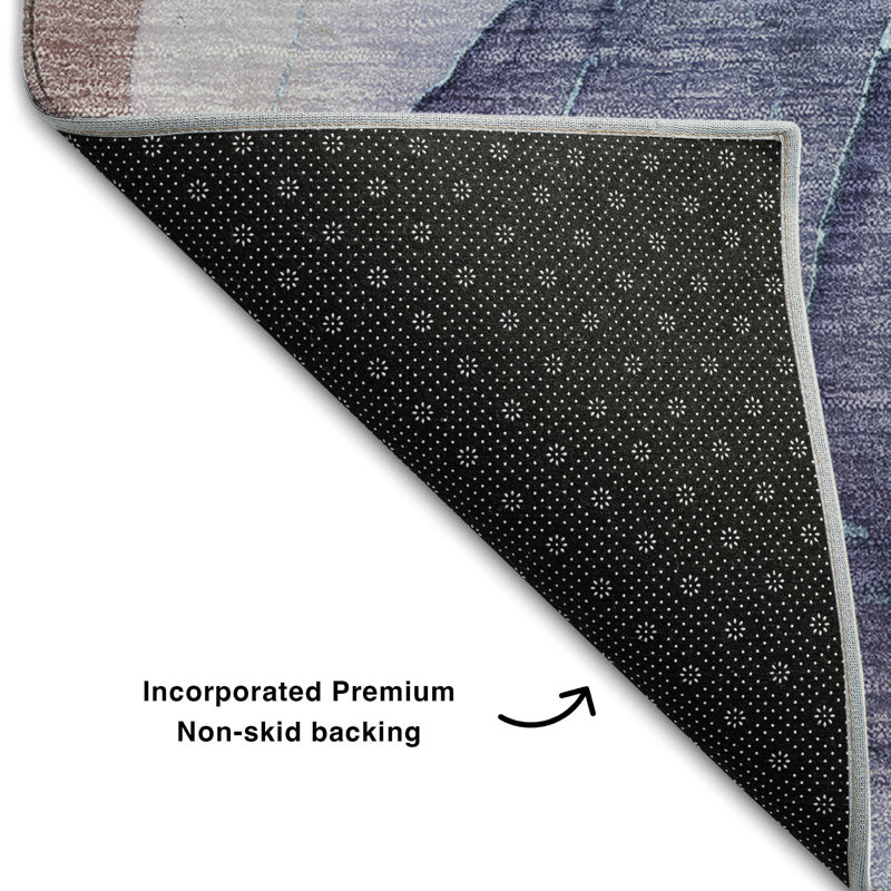 Premium Machine Washable Cerrito AMF504 Navy Rug, Rectangle 10' x 14'