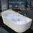 67" X 31.5" Freestanding Acrylic Soaking And Whirlpool Bathtub With Adjustable Massage Jets, 7-color Led Lights, Hot & Cold Water Control (faucet Included)