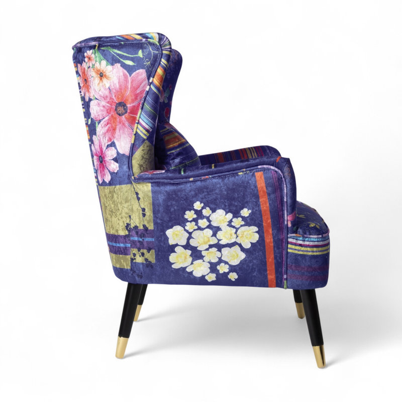 Yair Upholstered Accent Chair, Purple Midnight