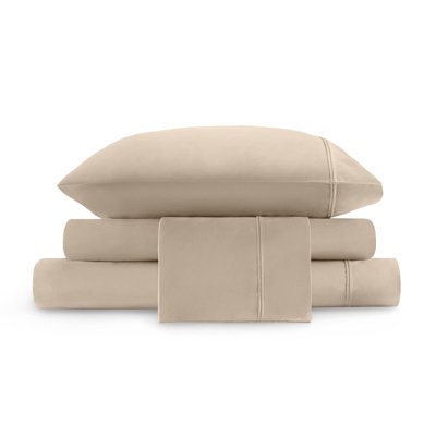 4 Pieces King Sateen Sheet Set,Linen