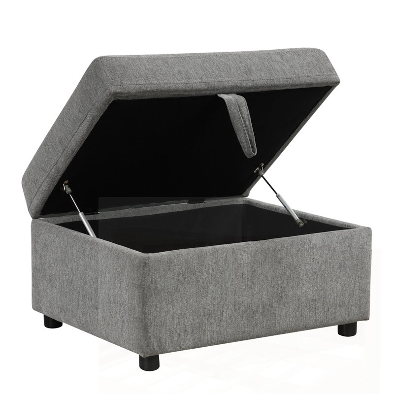 Canapé modulaire convertible avec lit escamotable et repose-pieds de rangement mobile, parfait pour la vie moderne et polyvalente.