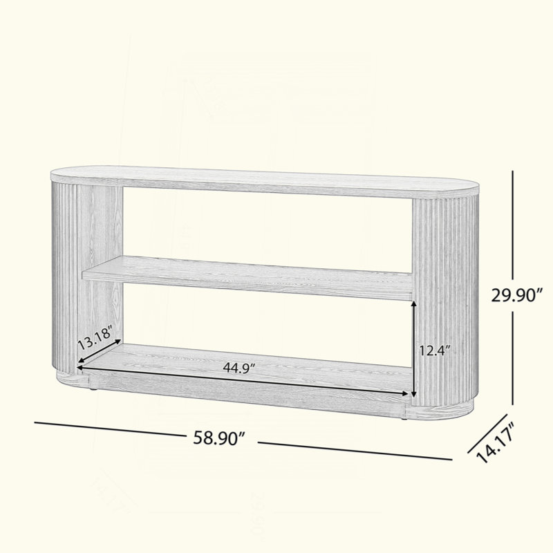 Mirod Modern Entryway Console Table - Slim Sofa Table With Open Shelf & Elegant Wood Grain, Multi-Functional Hallway Table For Living Room