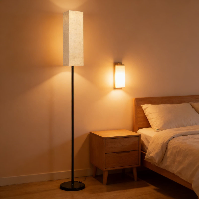 Modern LED Floor Lamp With Remote Control - Adjustable Color Temperature & Stepless Dimmer For Living Room, Bedroom, And Office