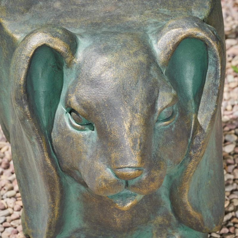 Tabouret de jardin Rabbit - Table d'appoint ou siège d'extérieur en béton léger, aucun assemblage requis