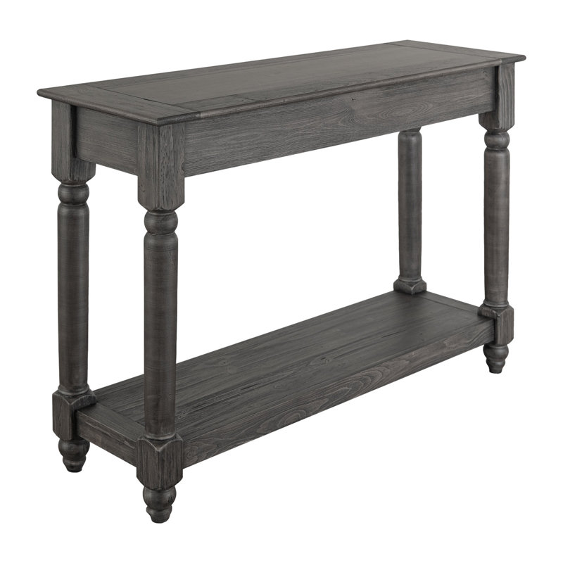 Console Ify avec tablette, bois Melina, 49 po Ify, Noir anthracite, Noir anthracite