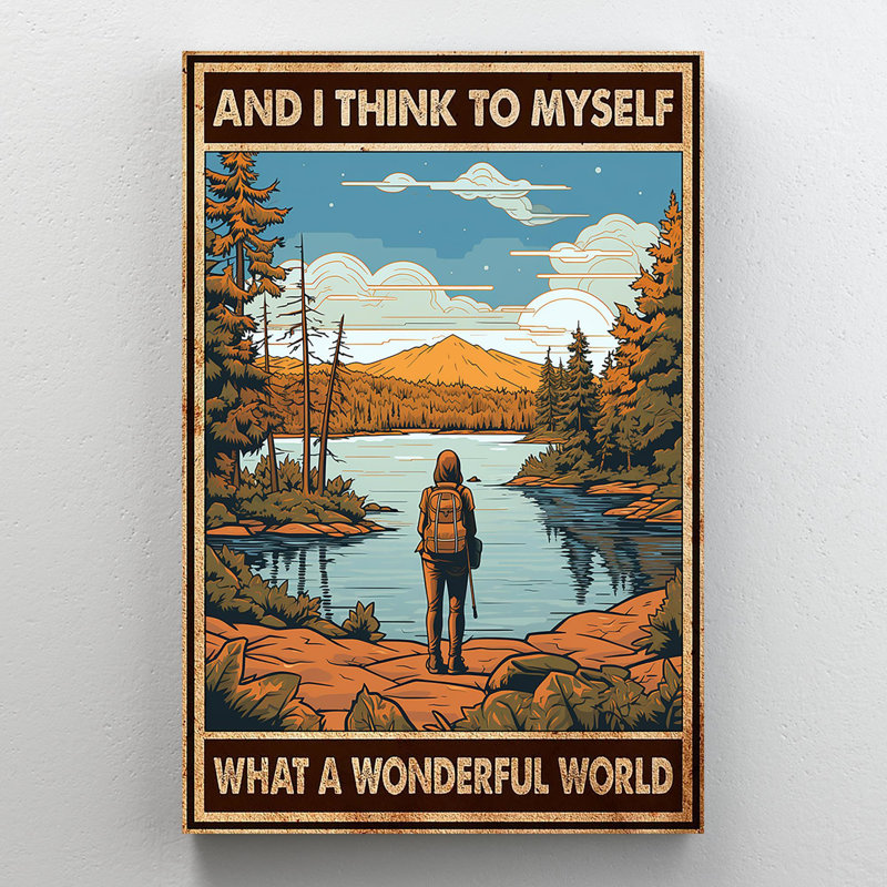 What A Wonderful World - 1 pièce, impression de rectangle sur toile tendue | 0265, H 20 po x l 16 po x P 1,25 po