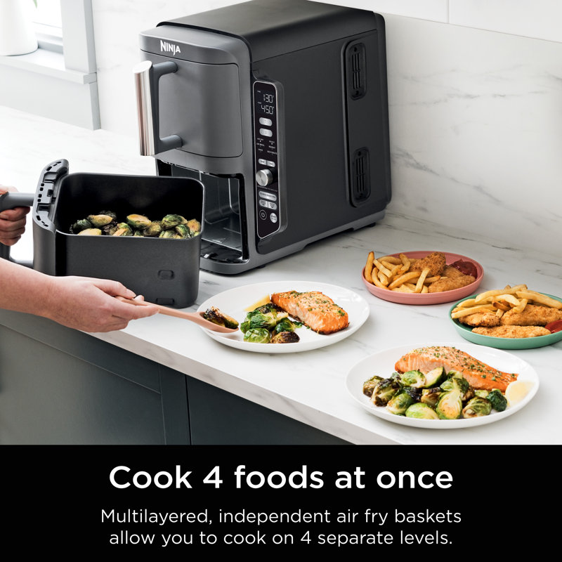 Ninja® 6-in-1 DoubleStack XL 2-Basket Air Fryer with 10-Quart Capacity, Compact Design, Cook, Air Fry, Broil, and Bake Functions