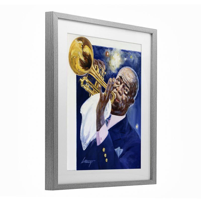 Louis Louis Portrait, reproduction encadrée sous verre, conception par Wind River Studios, Cadre de ferme gris