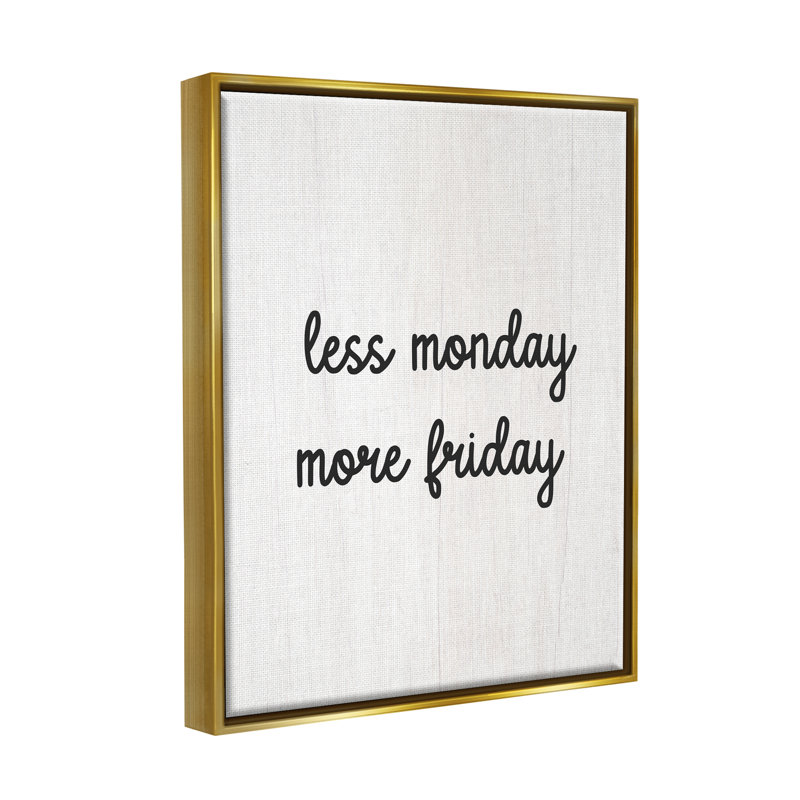 Art mural sur toile flottant Less Less More More encadré par Lil 'Rue, Cadre flottant métallique doré