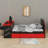 Full Size Daybed With Trundle, Desk & USB Port - Modern Wood Platform Bed-25026014