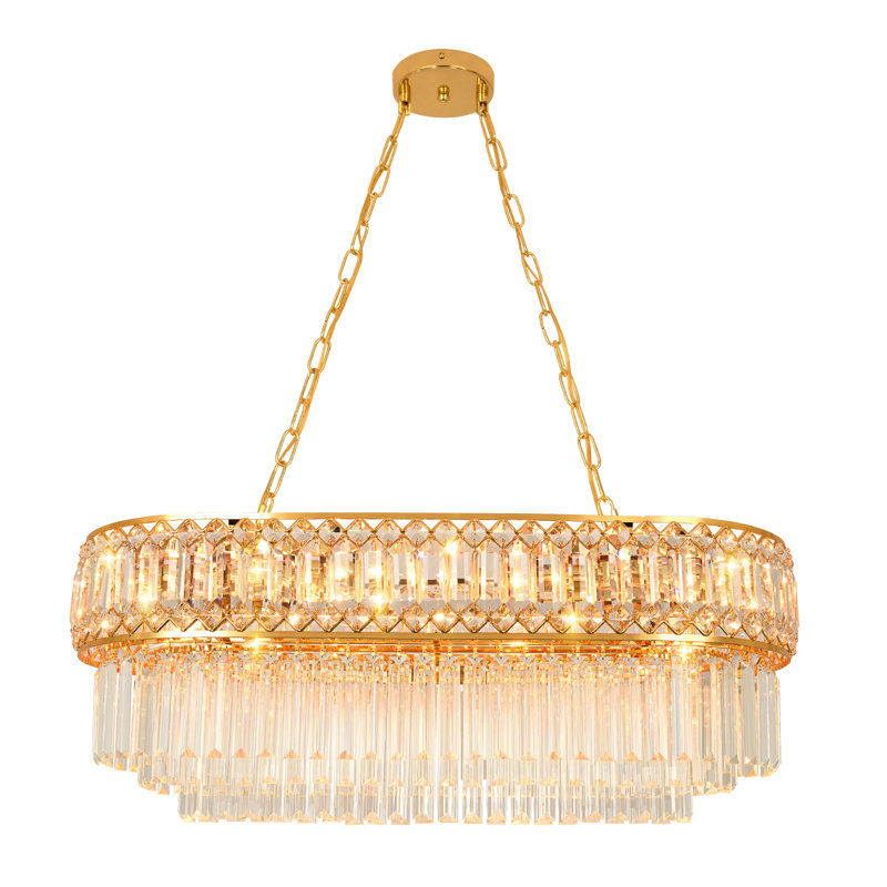 Lustre empire en métal et métal à 8 lumières l 29,5 po Jasya , Doré