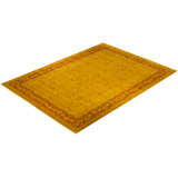 Overdyed Hand-Knotted Wool Modern-Contemporary Gold Area Rug 10' 2" x 14' 1"