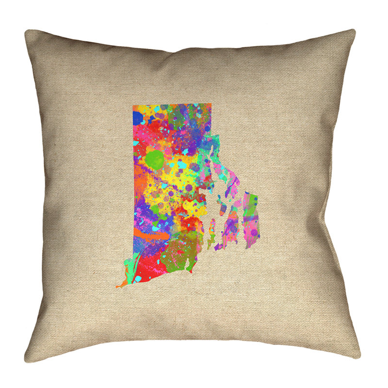 Housse de coussin Katelyn Smith Rhode Island, 20 po x 20 po, Vert / bleu, Polyester filé