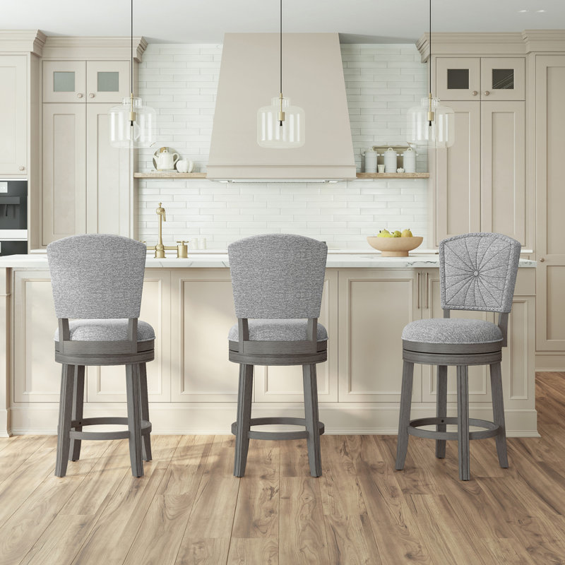 Fidelia Swivel Upholstered Counter Stool, Counter Stool (26" Seat Height)