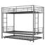 Lit superposé simple au-dessus d'un lit simple avec lit gigogne, structure de lit superposé en métal triple avec capacité de 400 lb et garde-corps de 10,4 po - se convertit en 2 lits, aucun sommier nécessaire-133960360