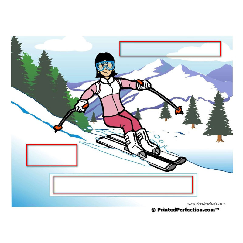 Porte-clés personnalisé en acrylique Skier, Snow