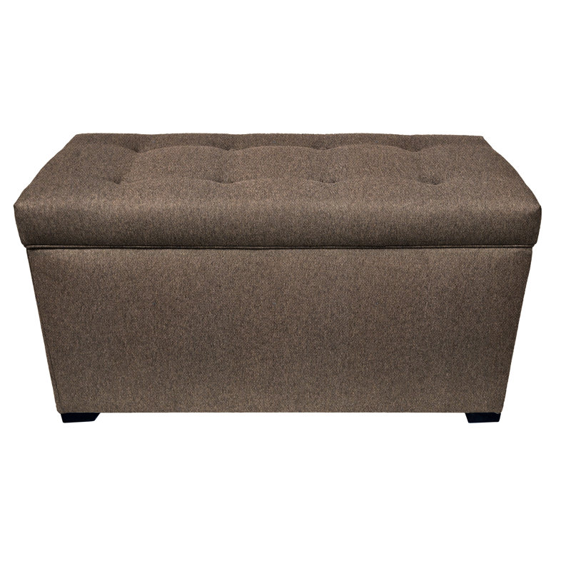 Banc de rangement rembourré Raburn, Argenté