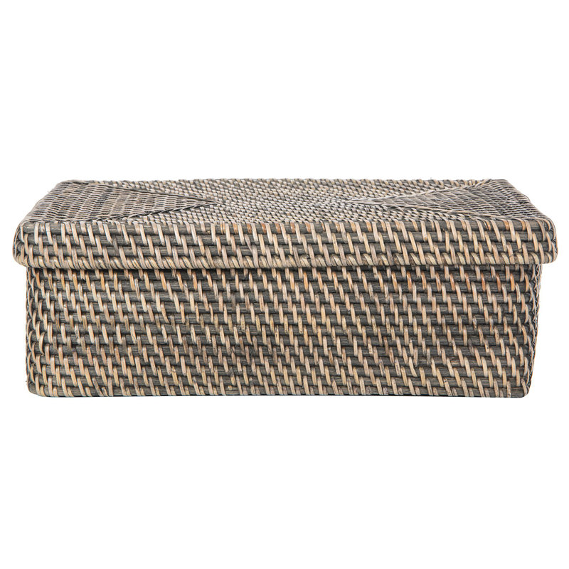 Wicker Storage Bin 1, Black