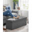 110x38x38cm Linen Upholstered Storage Bench-121935964