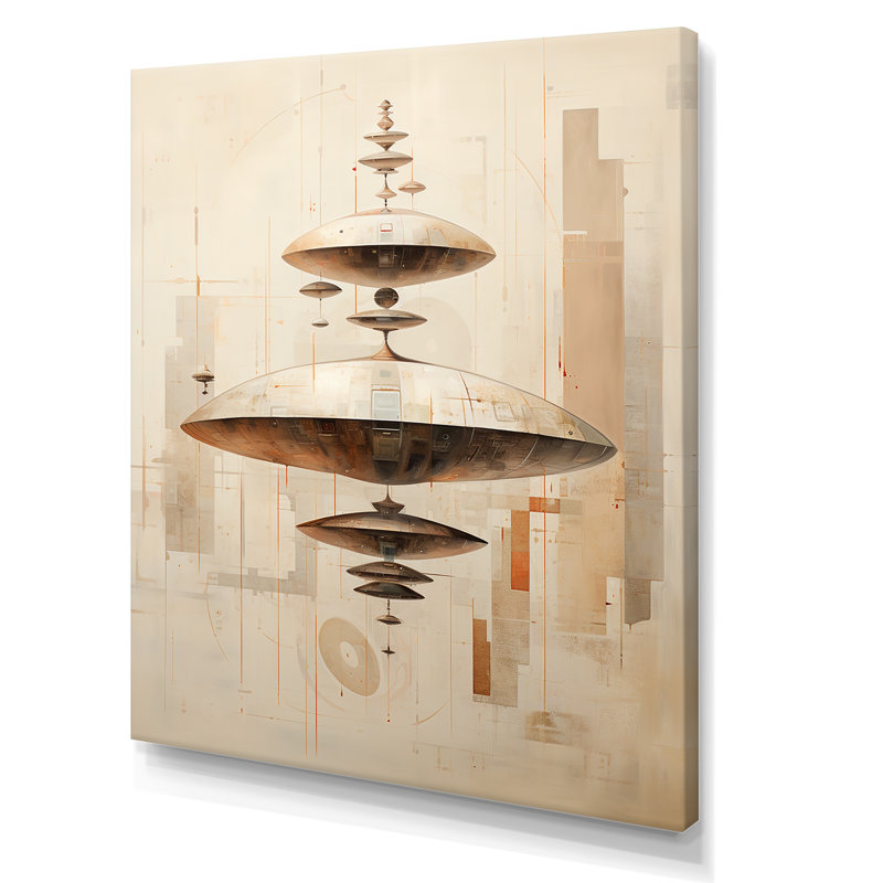 Art mural sur toile Minimalisme Ufos II - Ufos, H 32 po x l 16 po x P 1 po, Toile tendue