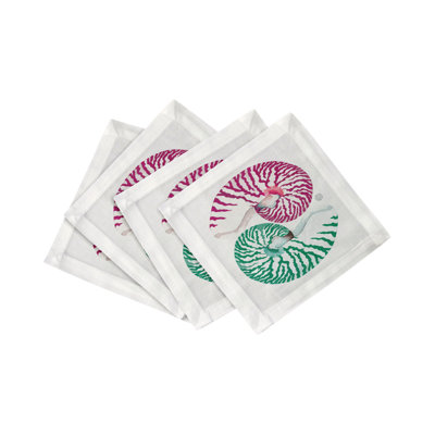 Serviettes de table en satin de coton Nautilus Palm Beach
