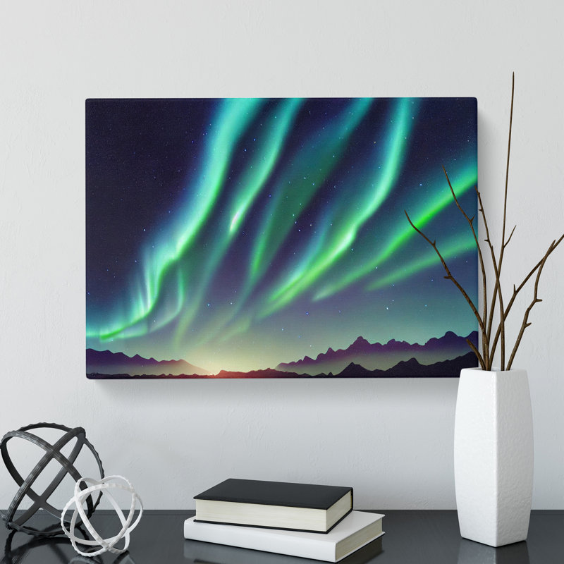 Heavenly Aurora Borealis - Wrapped Canvas Print, 35cm H x 50cm W x 3cm D