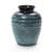 Rippled Blue with Brown 15.75-Inch Tall Round Ceramic Vase