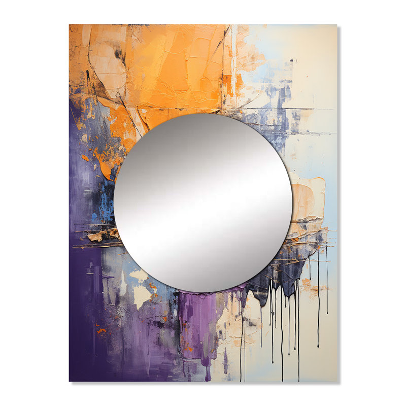 Lecompton Collage Impressions V - Abstract Collages Decorative Mirror, Modern Wall Mirror, Printed Metal Art, 32" x 24"