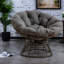 Fauteuil d'appoint ergonomique pivotant, design moderne en rotin d'acier pour le salon